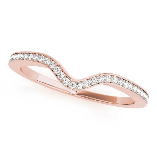 18K Rose Gold 1/5 ct tw Diamond Wedding Ring