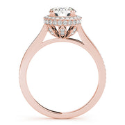 14K Rose Gold 1 1/2 ct tw Halo Diamond Engagement Ring