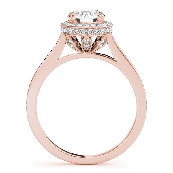 14K Rose Gold 1 1/2 ct tw Halo Diamond Engagement Ring