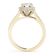 18K Yellow Gold 1 1/2 ct tw Halo Diamond Engagement Ring