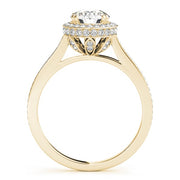 14K Yellow Gold 1 1/2 ct tw Halo Diamond Engagement Ring