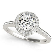 18K White Gold 1 1/2 ct tw Halo Diamond Engagement Ring