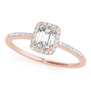 14K Rose Gold 1 1/5 ct tw Halo Diamond Engagement Ring
