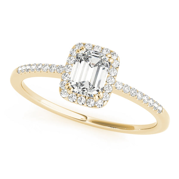 14K Yellow Gold 1 1/5 ct tw Halo Diamond Engagement Ring