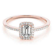 14K Rose Gold 1 1/5 ct tw Halo Diamond Engagement Ring