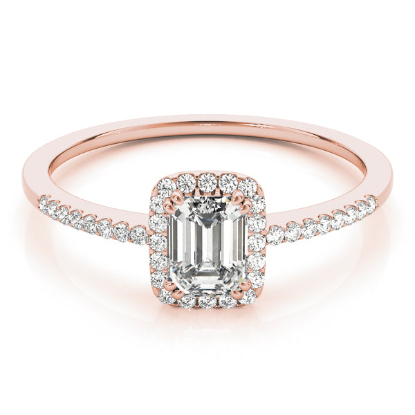 14K Rose Gold 1 1/5 ct tw Halo Diamond Engagement Ring