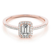 14K Rose Gold 1 1/5 ct tw Halo Diamond Engagement Ring