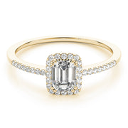 18K Yellow Gold 1 1/5 ct tw Halo Diamond Engagement Ring