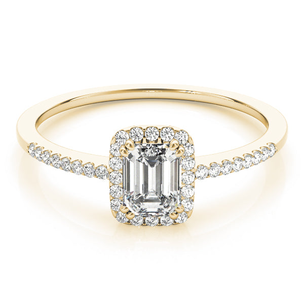 18K Yellow Gold 1 1/5 ct tw Halo Diamond Engagement Ring