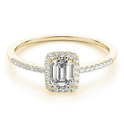 14K Yellow Gold 1 1/5 ct tw Halo Diamond Engagement Ring