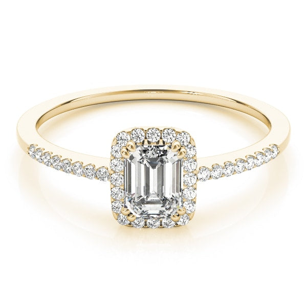 14K Yellow Gold 1 1/5 ct tw Halo Diamond Engagement Ring