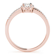 14K Rose Gold 1 1/5 ct tw Halo Diamond Engagement Ring