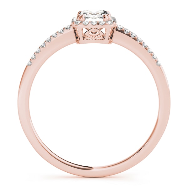 18K Rose Gold 1 1/5 ct tw Halo Diamond Engagement Ring