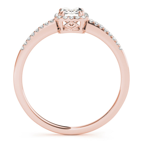 14K Rose Gold 1 1/5 ct tw Halo Diamond Engagement Ring