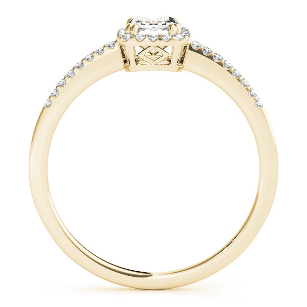 18K Yellow Gold 1 1/5 ct tw Halo Diamond Engagement Ring