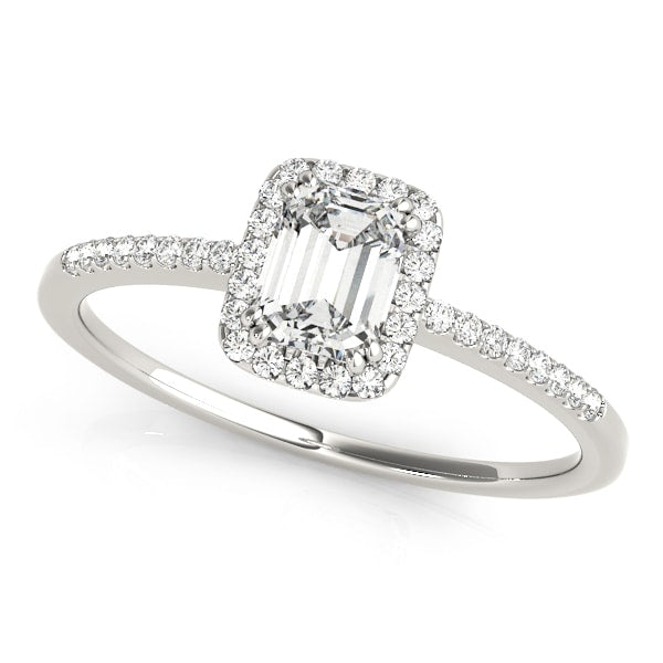 Platinum 1 1/5 ct tw Halo Diamond Engagement Ring
