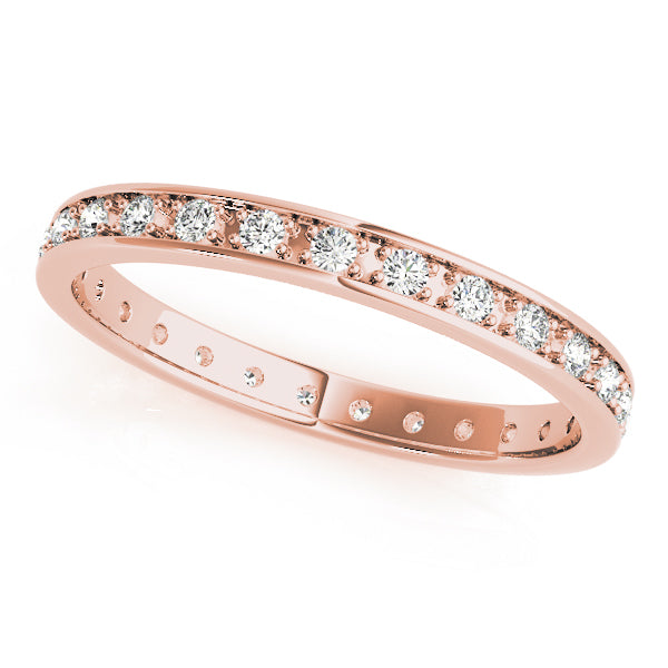 14K Rose Gold Round Diamond Wedding Ring