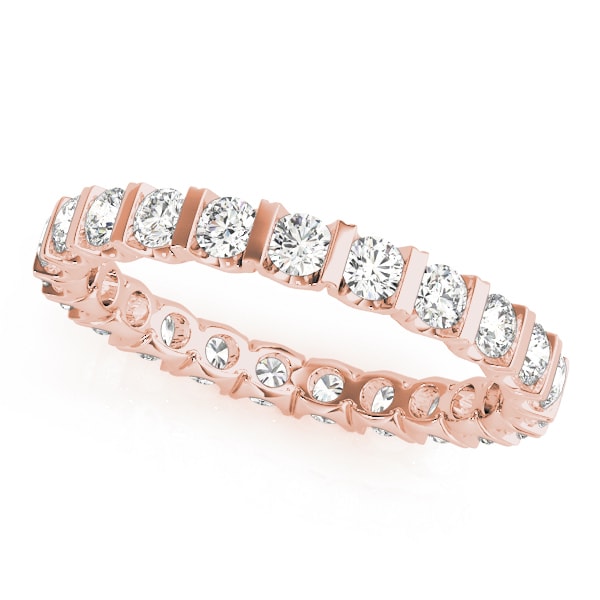 18K Rose Gold 1 ct tw Diamond Wedding Ring