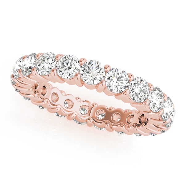 18K Rose Gold 3 ct tw Diamond Wedding Ring
