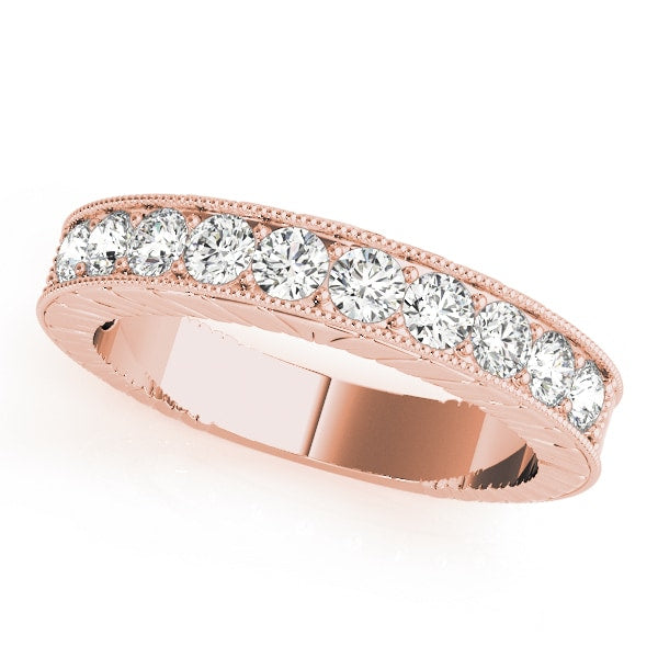 14K Rose Gold 7/8 ct tw Diamond Wedding Ring