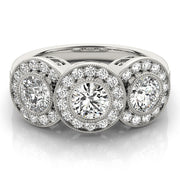 3-Stone Round Diamond Engagement Ring