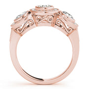 18K Rose Gold 1 3/8 ct tw Three Stone Diamond Engagement Ring