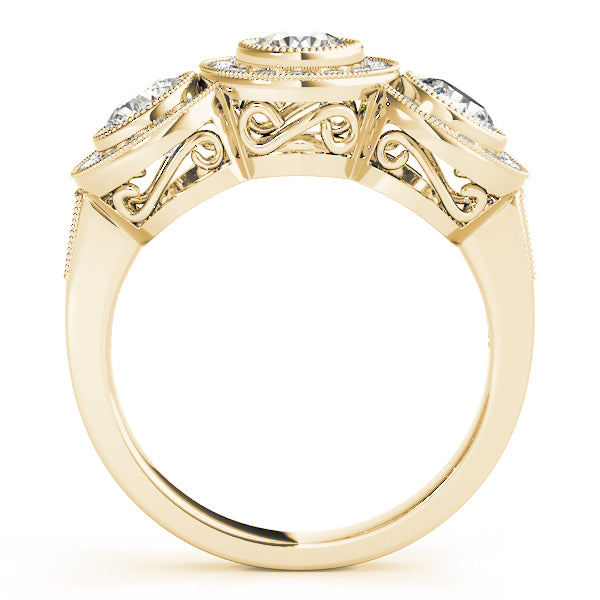 14K Yellow Gold 1 3/8 ct tw Three Stone Diamond Engagement Ring