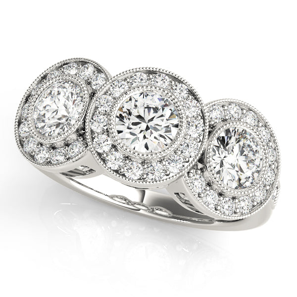 Platinum 1 3/8 ct tw Three Stone Diamond Engagement Ring