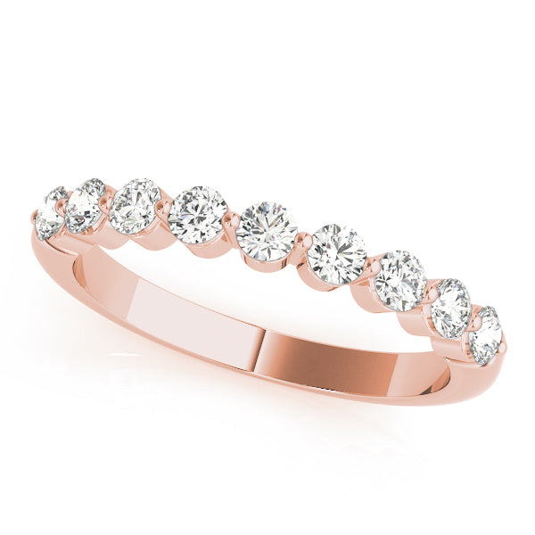 18K Rose Gold Multi-Diamond Wedding Ring