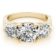 14K Yellow Gold 2 7/8 ct tw Three Stone Diamond Engagement Ring