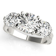 18K White Gold 2 7/8 ct tw Three Stone Diamond Engagement Ring