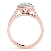 14K Rose Gold 1 1/4 ct tw Halo Diamond Engagement Ring