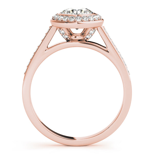 14K Rose Gold 1 1/4 ct tw Halo Diamond Engagement Ring