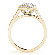 14K Yellow Gold 1 1/4 ct tw Halo Diamond Engagement Ring