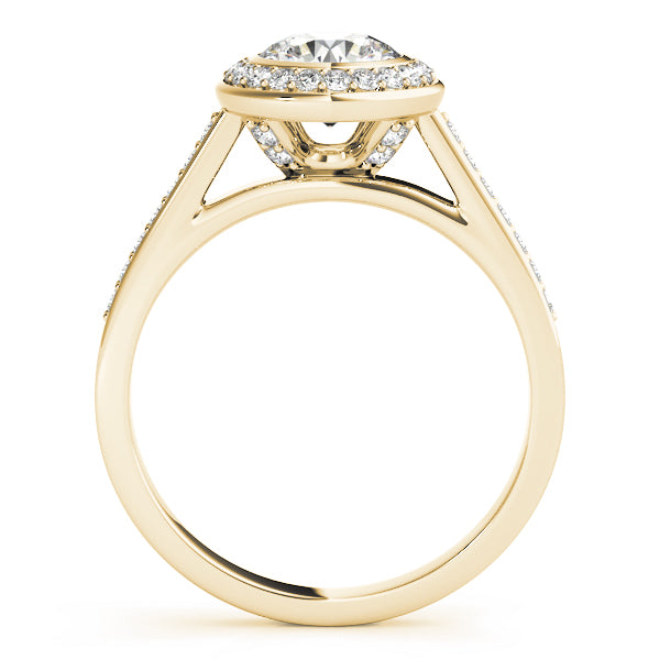 14K Yellow Gold 1 1/4 ct tw Halo Diamond Engagement Ring