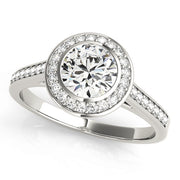 18K White Gold 1 1/4 ct tw Halo Diamond Engagement Ring