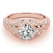 18K Rose Gold 1 1/5 ct tw Vintage Diamond Engagement Ring