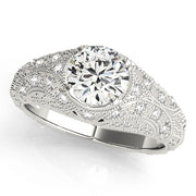 18K White Gold 1 1/5 ct tw Vintage Diamond Engagement Ring