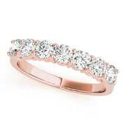 18K Rose Gold 7-Stone Diamond Wedding Ring