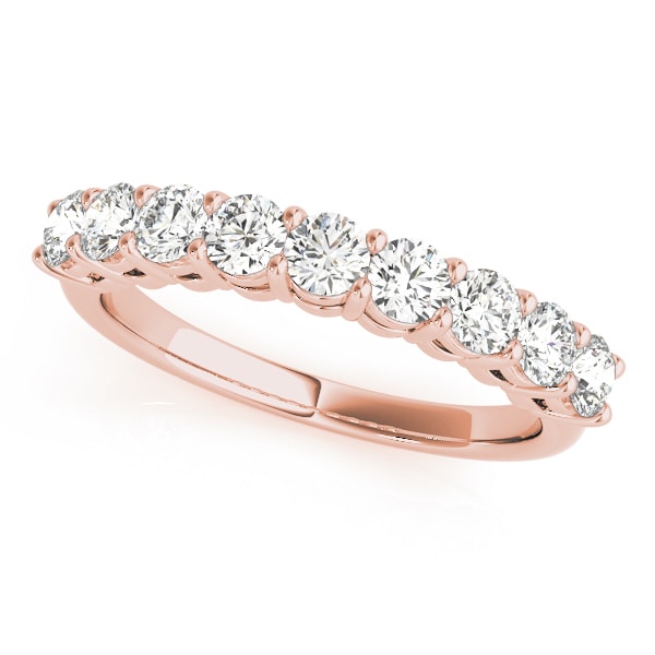 18K Rose Gold 1 ct tw Diamond Wedding Ring