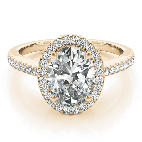 14K Yellow Gold 5/8 ct tw Halo Diamond Engagement Ring