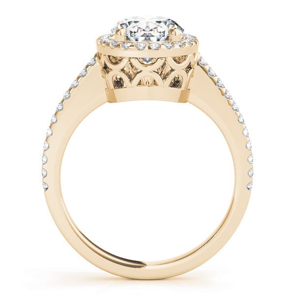 18K Yellow Gold 5/8 ct tw Halo Diamond Engagement Ring