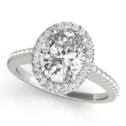 Oval Diamond Halo Engagement Ring
