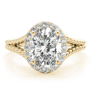 18K Yellow Gold 1 ct tw Halo Diamond Engagement Ring