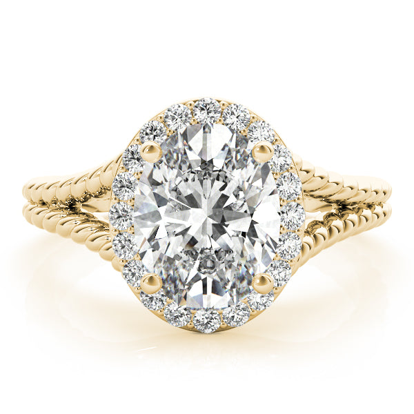 18K Yellow Gold 1 ct tw Halo Diamond Engagement Ring