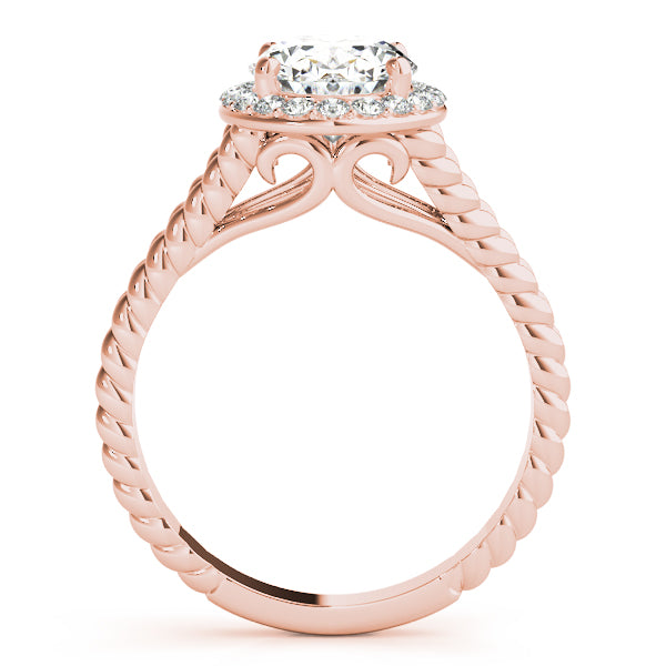 14K Rose Gold 1 ct tw Halo Diamond Engagement Ring