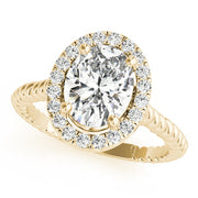 14K Yellow Gold 1 ct tw Halo Diamond Engagement Ring