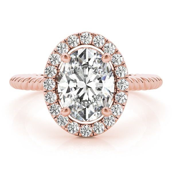 14K Rose Gold 1 ct tw Halo Diamond Engagement Ring