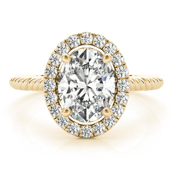 14K Yellow Gold 1 ct tw Halo Diamond Engagement Ring