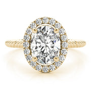 14K Yellow Gold 1 ct tw Halo Diamond Engagement Ring